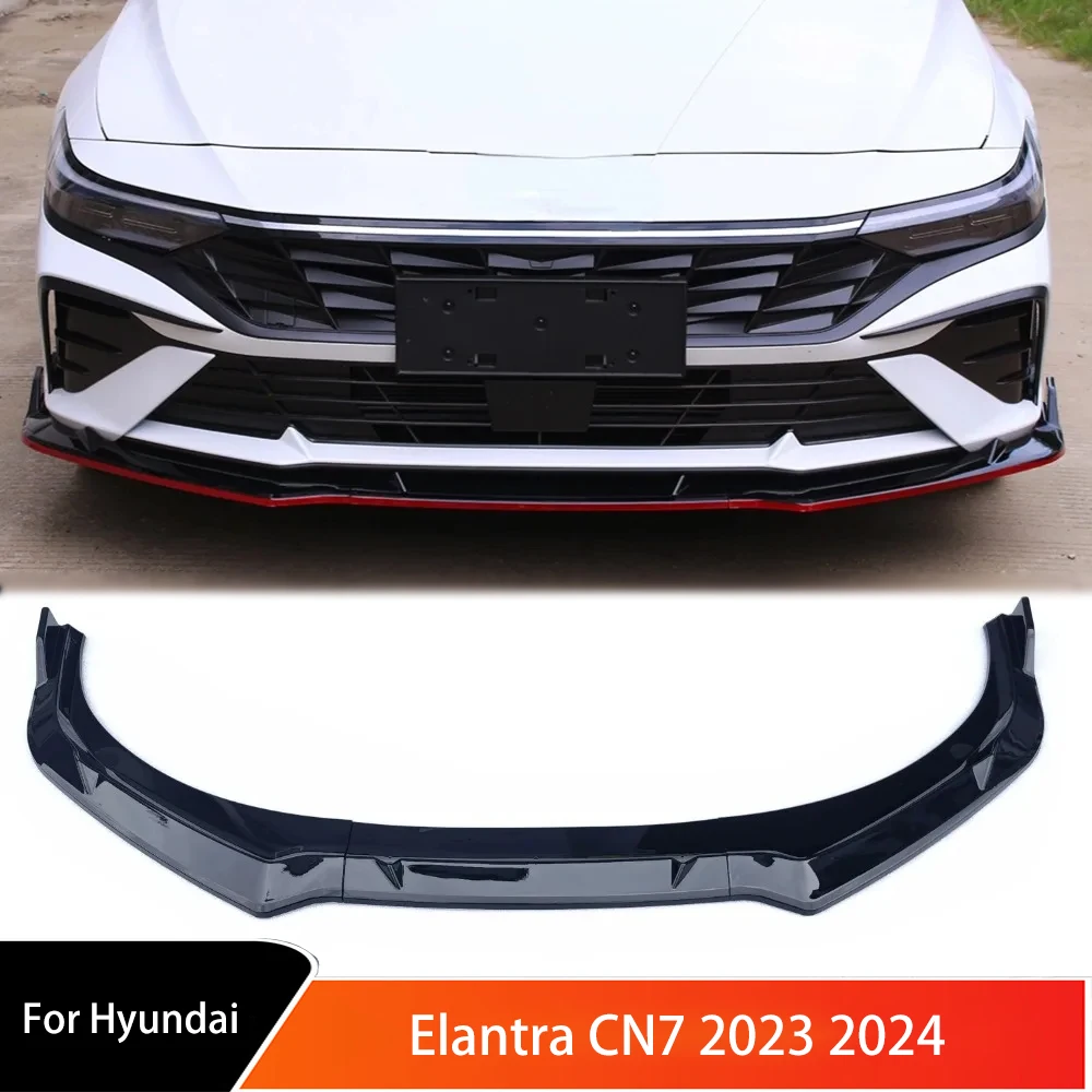 Front Bumper Lip Splitter for Hyundai Elantra CN7 2023 2024 Chin Guard Accessories Tuning Diffuser Detachable Auto Parts