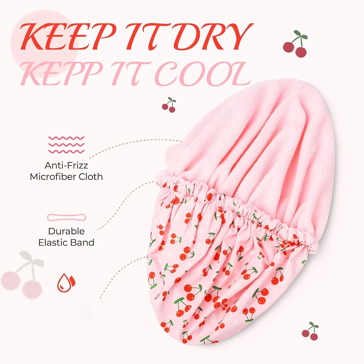 Terry Lined Shower Cap for Women