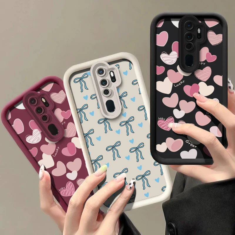 لينة للصدمات جراب هاتف ل ممن لهم A38 A53 A60 A72 A73 A52 A33 A32 A92S A74 A76 A57 A55 A54 الحب القلب القوس عقدة غطاء طباعة #1