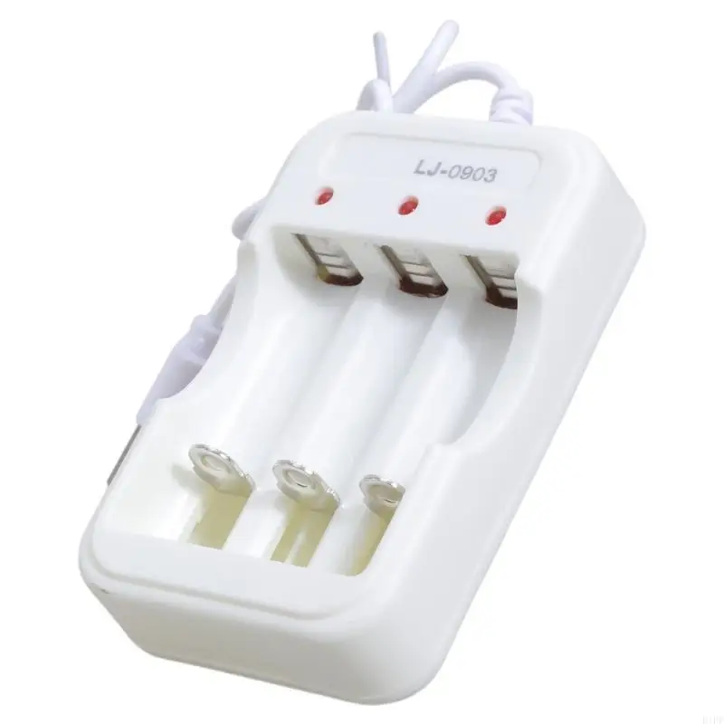 E1PF Quick Charging Adapter USB 3 Slots Battery Charging Tool for 1 to 3pcs AAA AA