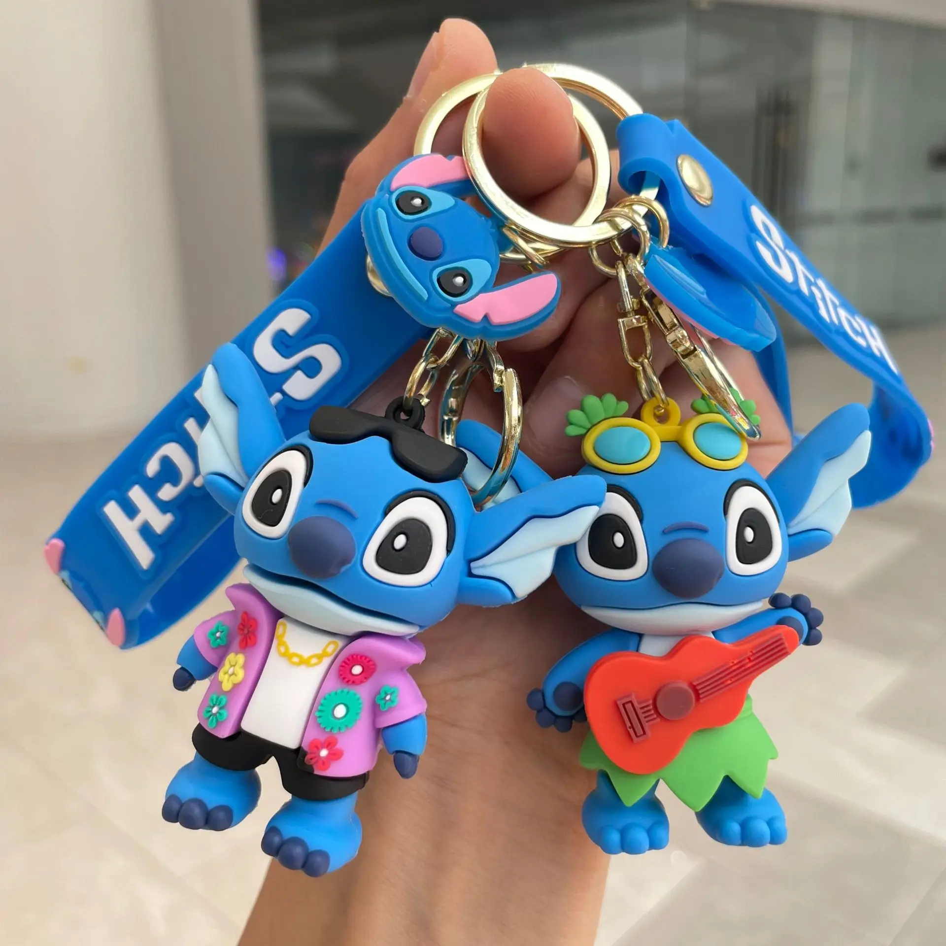 Anime Little Monster Keychain Kawaii Cartoon Figure Little Monster Keyring Pvc Pendant Backpack Car Key Chain Jewelry Accessorie