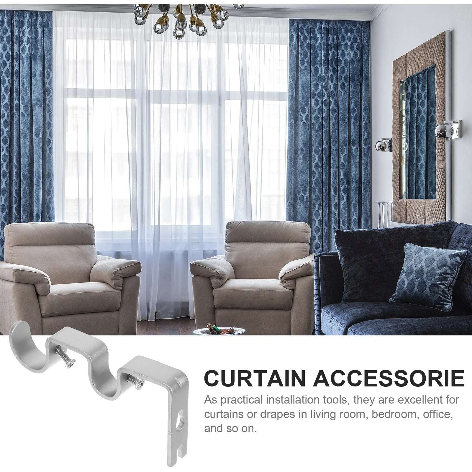 

Heavy Duty Iron Double Curtain Rod Brackets Window Dressing Hardwares Drapery Brackets For Home Office Decor Super Carrying