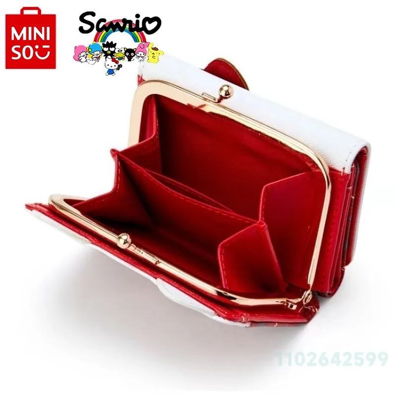 Miniso Sanrio New Women's Wallet Luxury Brand Fashion Mini Zero Wallet Cartoon 3D Multi Slot Wallet Card Bag Large Capacity