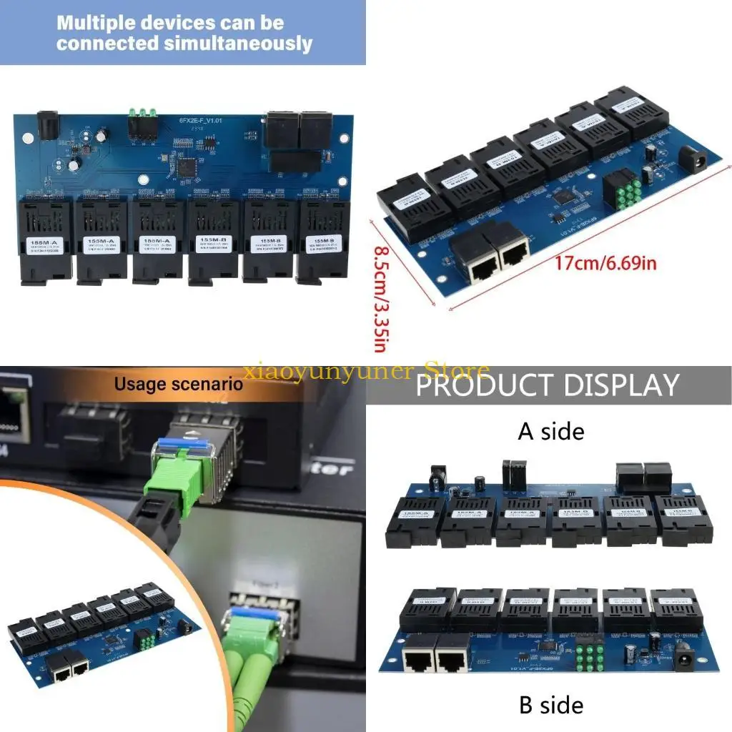 

Гигабитные Ethernet-переключатели P9JB Ethernet-волокно 6 порт 2 RJ45 к плате 6SC PCBA