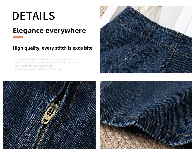High Waist A-Line Denim Skirt Women's Spring Autumn 2025 New Style Slimming Half-length Cover Hip Large Flounce Umbrella Skirt
