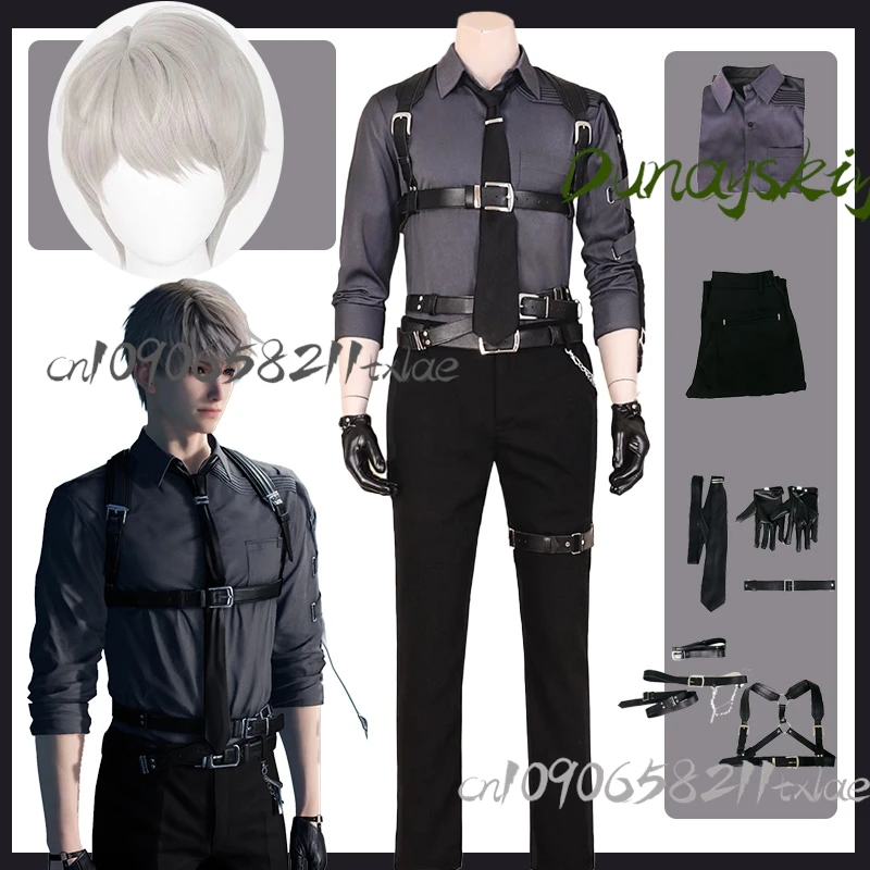Cosplay Sylus/Xavier/Zayne/Rafayel Cosplay Costume Wig Love and Deepspace Women Men Shirt Pants Belt Convention Handsome Suit