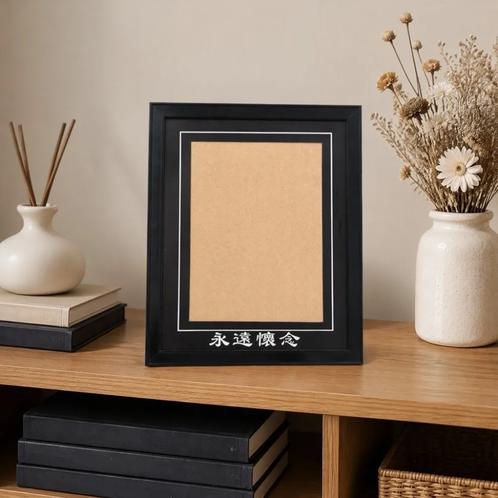Durable Rectangular Memorial Photo Frame Classic Deceased Display Holders Vintage Picture Storage Frame Wall Mounting
