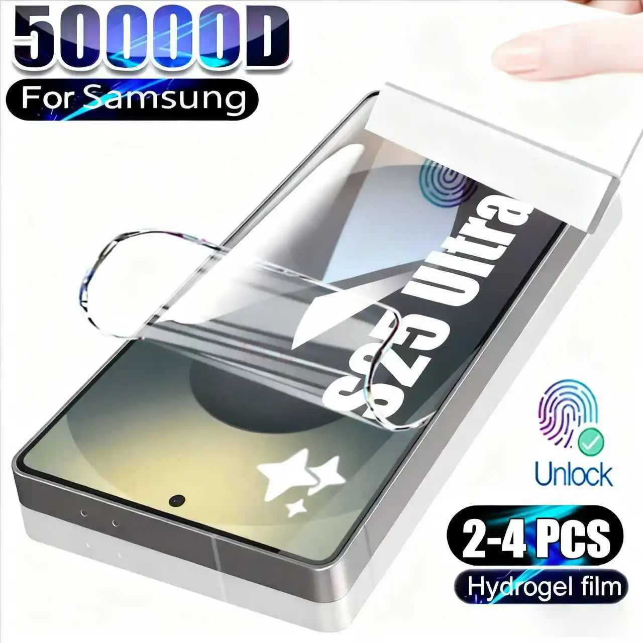 2-4 قطعة غطاء كامل سيليكون هيدروجيل فيلم لسامسونج S25 حافة S24 الترا S23 FE S22 زائد واقي للشاشة فيلم وليس الزجاج