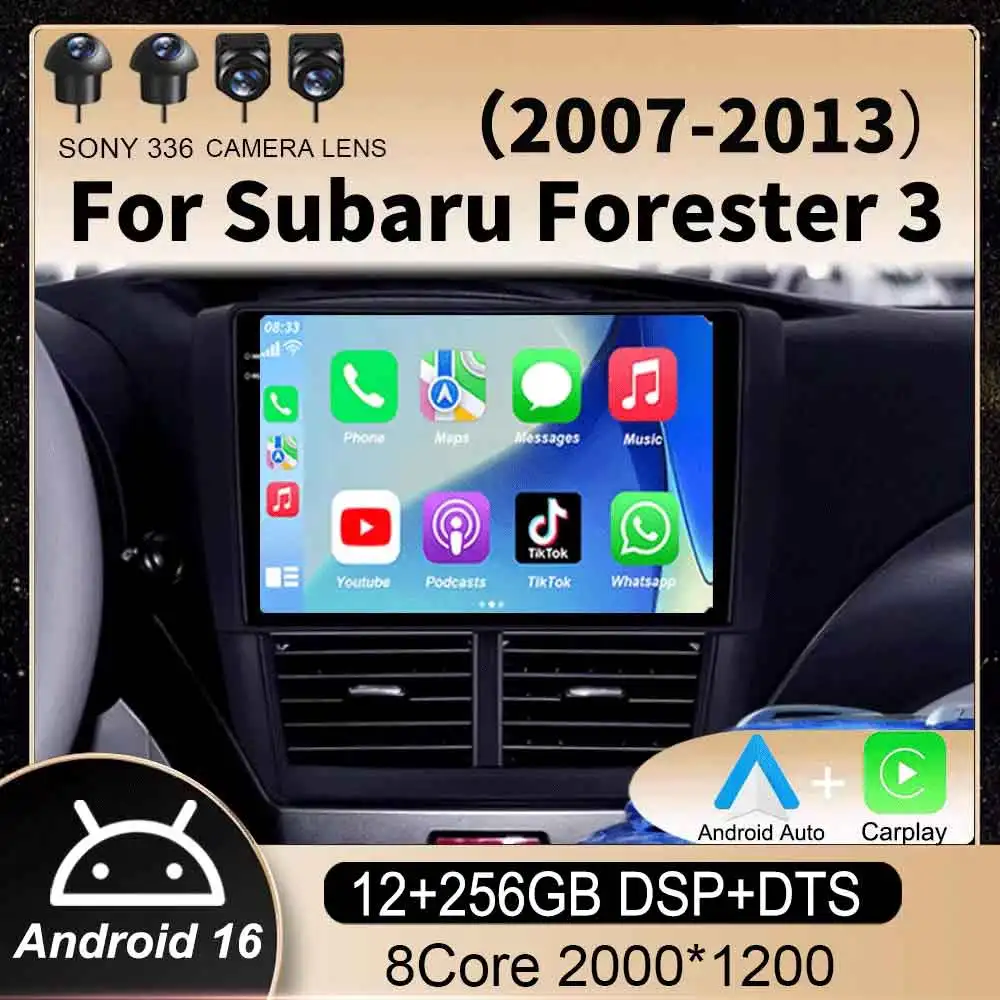 

Автомобильный радиоприемник Android 15, мультимедийный плеер для Subaru Forester 3 SH WRX 2007-2013, для Subaru Impreza GH GE 2Din 2 Din, головное устройство DSP