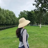 Summer Elegant Dome Straw Hats Women Girl 13cm/8.5cm 2 Sizes Solid Color Beach Sun Hat Foldable Portable Travel Holiday Panama - Image 6