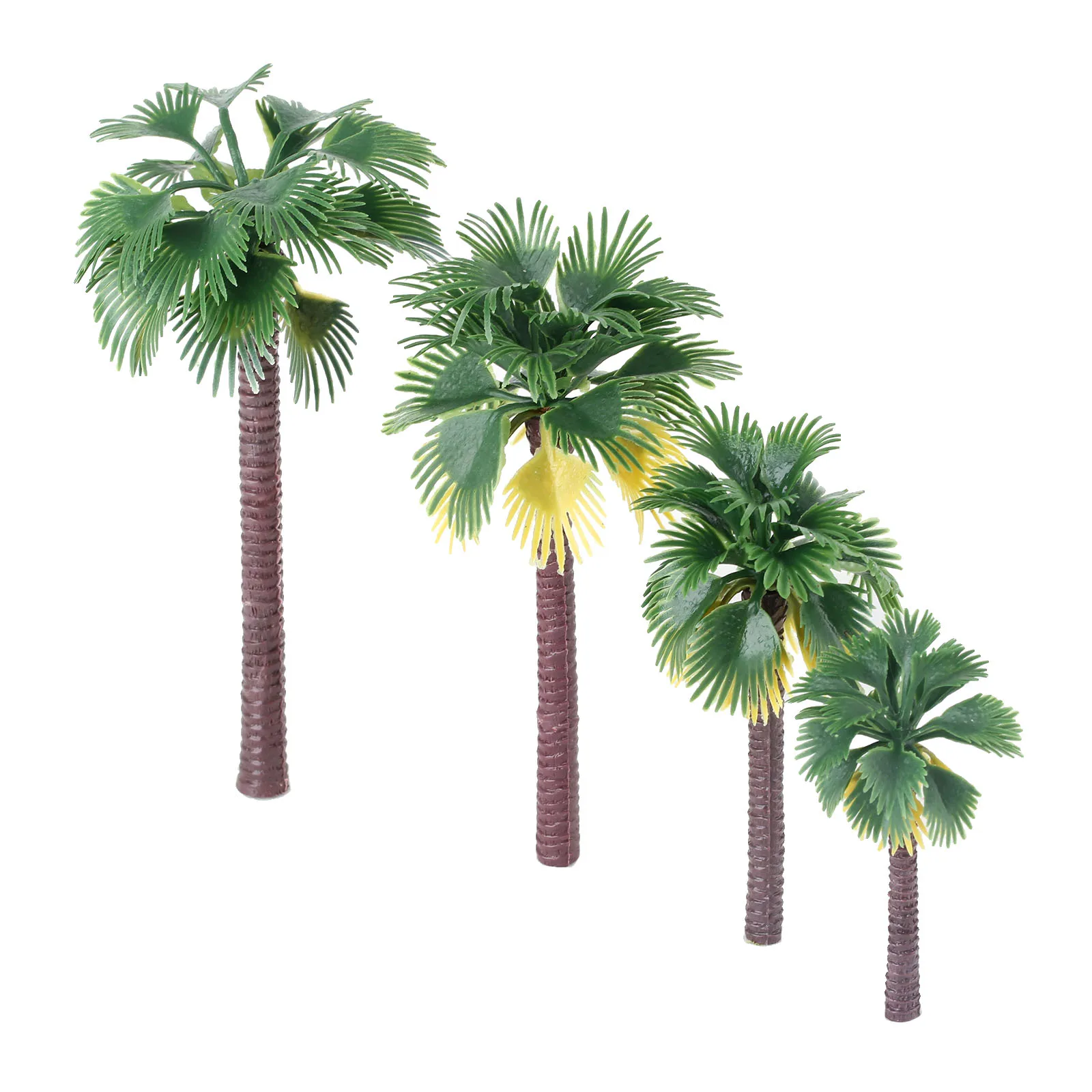 12Pcs 8-16cm Landscape Scenery Model Green Tropical Palm Trees Railroad Train Layout Diorama 1:65- 1:150 Scale Artificial Plants