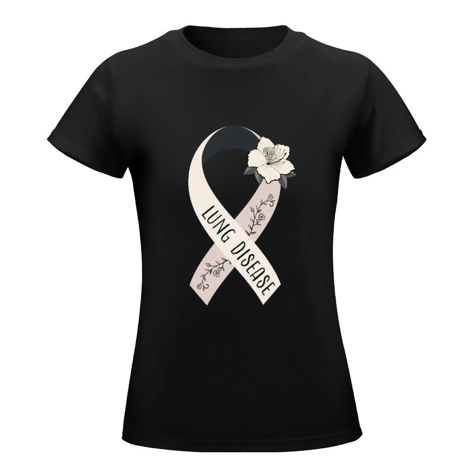 Lung disease Awareness, Lung disease Ribbon T-Shirt lady clothes kawaii clothes plain tops t-shirt dress for Women graphic