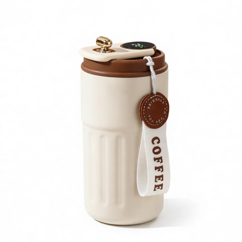 Double Walled 316 Stainless Steel Coffee Mug Vacuum Insulated Travel Bottle Leakproof Lid For Office Home Commuter Business Gift