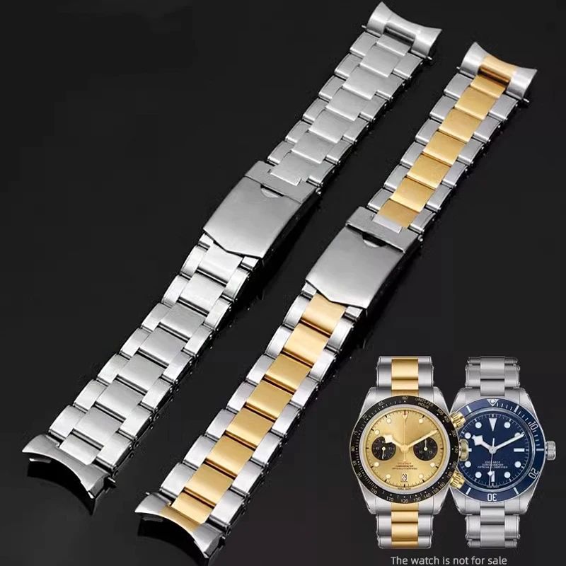 20mm/22mm/Curved/End/Stainless/Steel/Watchband/For/TUDOR/Black/Bay/1958/series/79200R/M79363N/Solid/Metal/Watch/Strap/On/Rivet