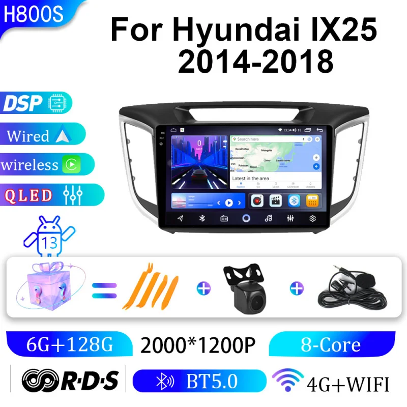 

For Hyundai lX25 14-18 Car Multimedia Player Android Car Player GPS WIFI Carplay 4G Car Radio Navigation Stereo Car Electronic
