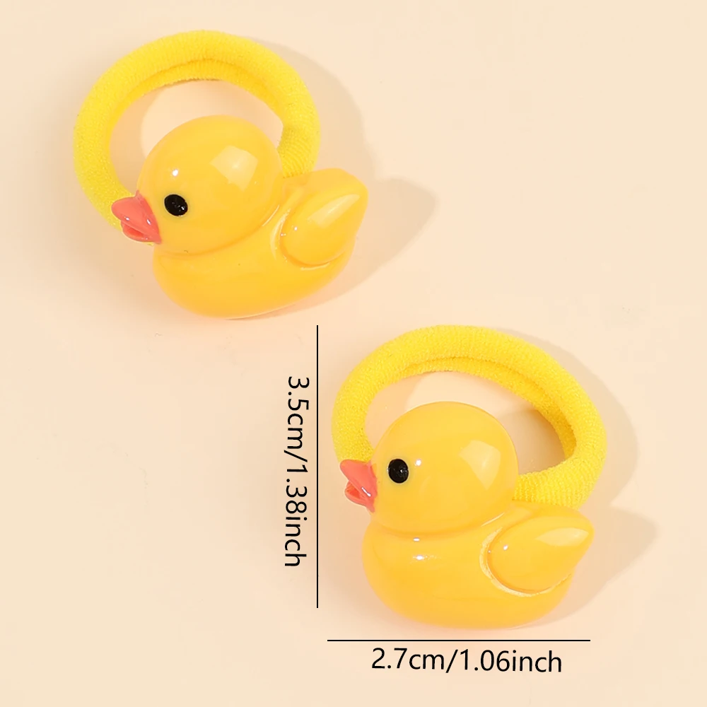 10 قطع الأطفال الكرتون الشعر التعادل لطيف الأصفر بطة العصابات الشعر طفل الفتيات حبل الشعر الصغير عالية المرونة شريط مطاطي اكسسوارات #5