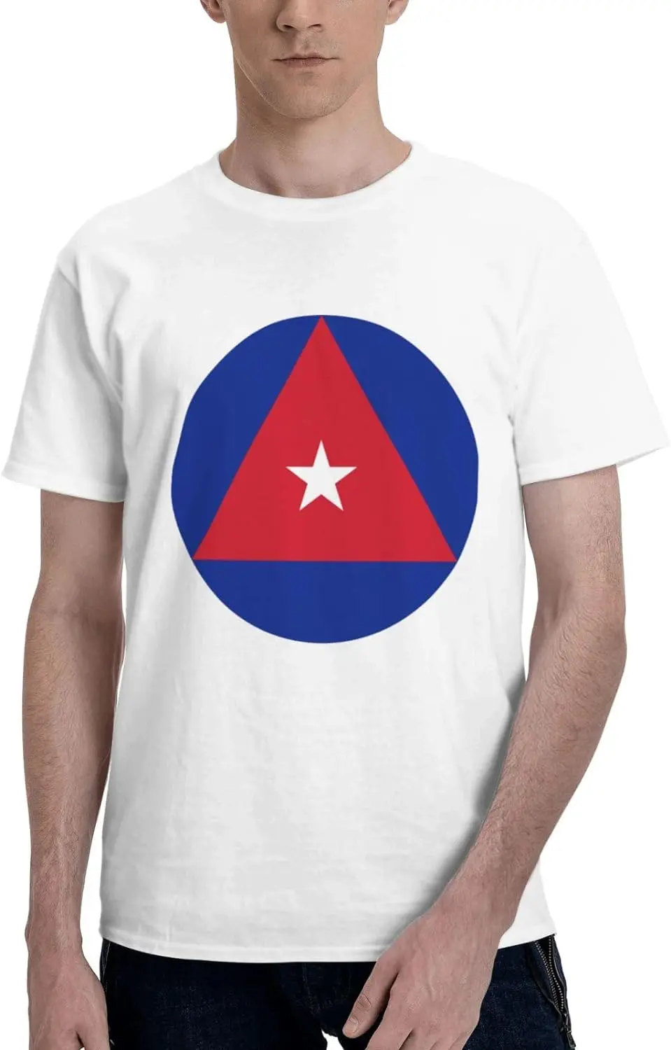 Roundel of Cuba Type 2 Short Sleeve T-Shirt Cotton Soft Breathable Crew-Neck Black