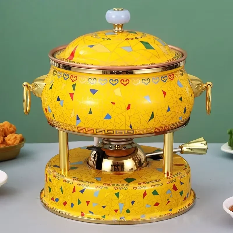 Portable Inflatable Hot Pot Single Serve Personal Seafood Cooker with Gas Stove Mini Household Buffet Dining Tool Compact