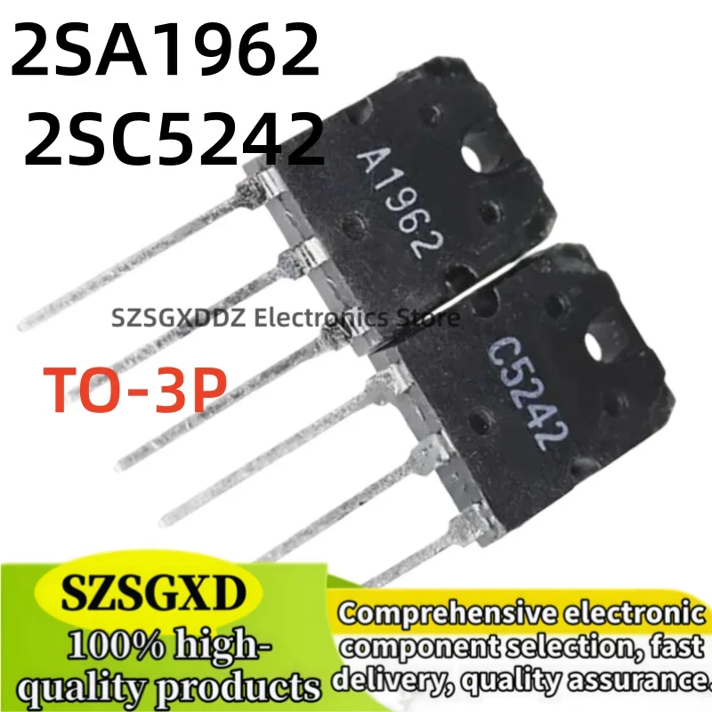 2pair-4piezas/lot 100% new quality 2SA1962 2SC5242 TO3P A1962 C5242 2pcs-A1962 + 2pcs-C5242 TO-3P