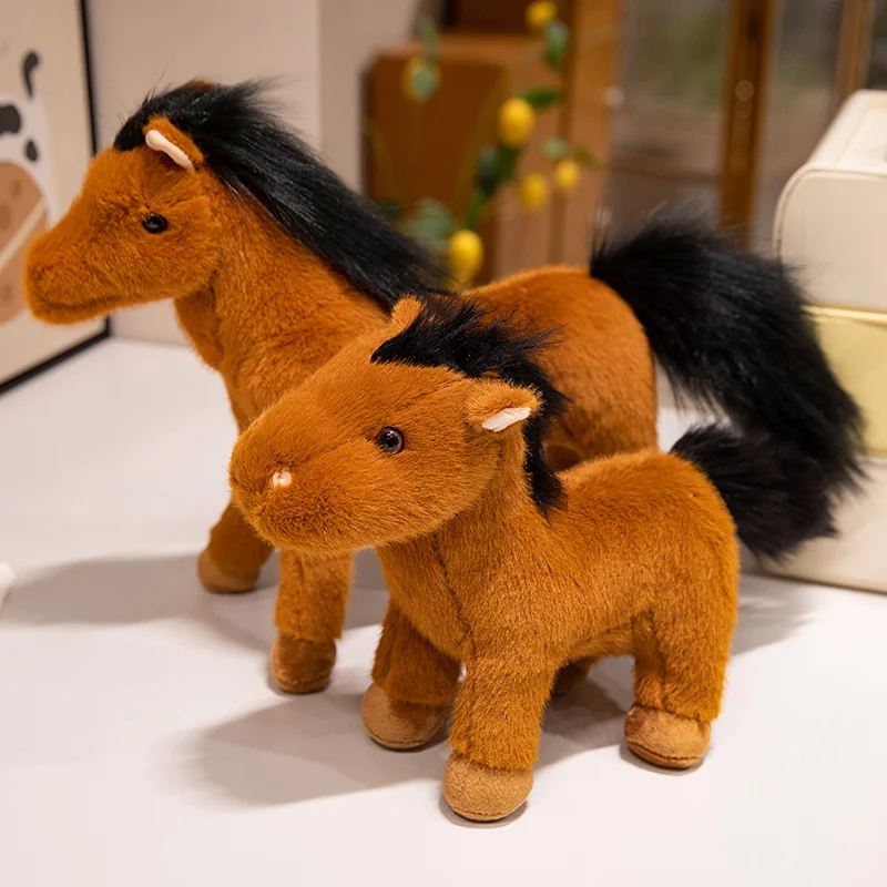 8 Styles Real Life Pony Horse Plush Dolls Pony Stuffed Toys Animal High Quality Classic Birthday Gift Room Decor