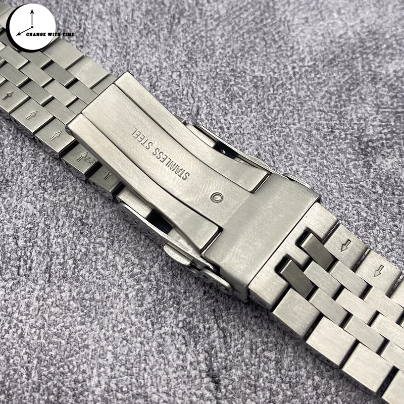 22mm Watch Strap Suitable for Seiko SNR025 SNR027 Diving Watch Case Stylish Folding Clasp Stainless Steel Bracelet