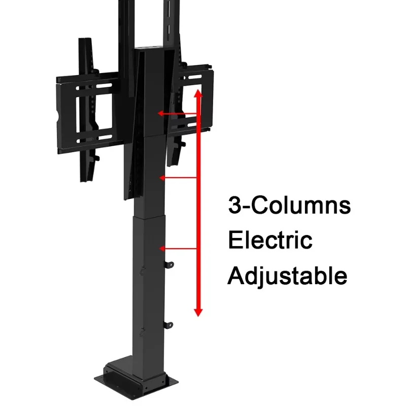 Compact Electric Motorised TV Lift Stand Height Adjustable Drop Down TV Mount with Remote Control