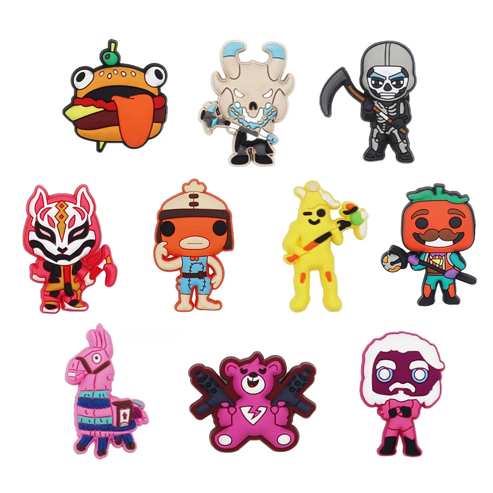 10-21Pcs Game Characters Shoe Charms Cartoon Clogs Sandals Decoration Shoe Accessories Wristband Bag Buckle for Friends Gift