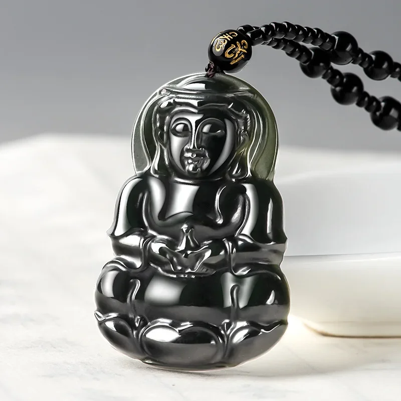 

Authentic Natural Hotan Black Jade Guanyin Bodhisattva Pendant High-end Men's Women's Charms Jewelry Wholesale Drop Shipping