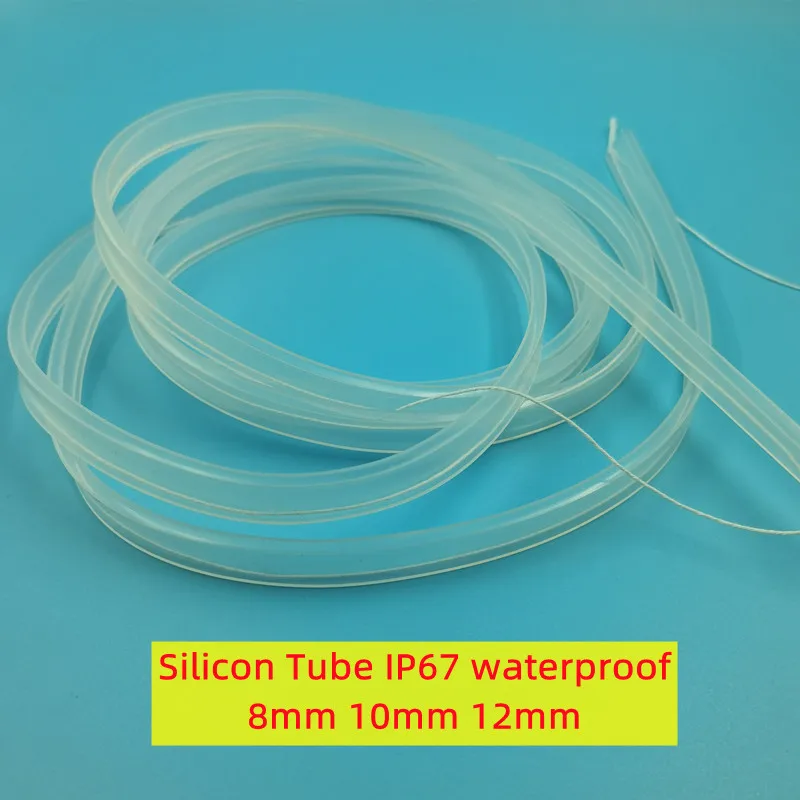 5m/10m length 8mm/10mm/12mm Silicon tube IP67 for SMD 5050 3528 3014 5630 ws2801 ws2811 ws2812b waterproof led strip light