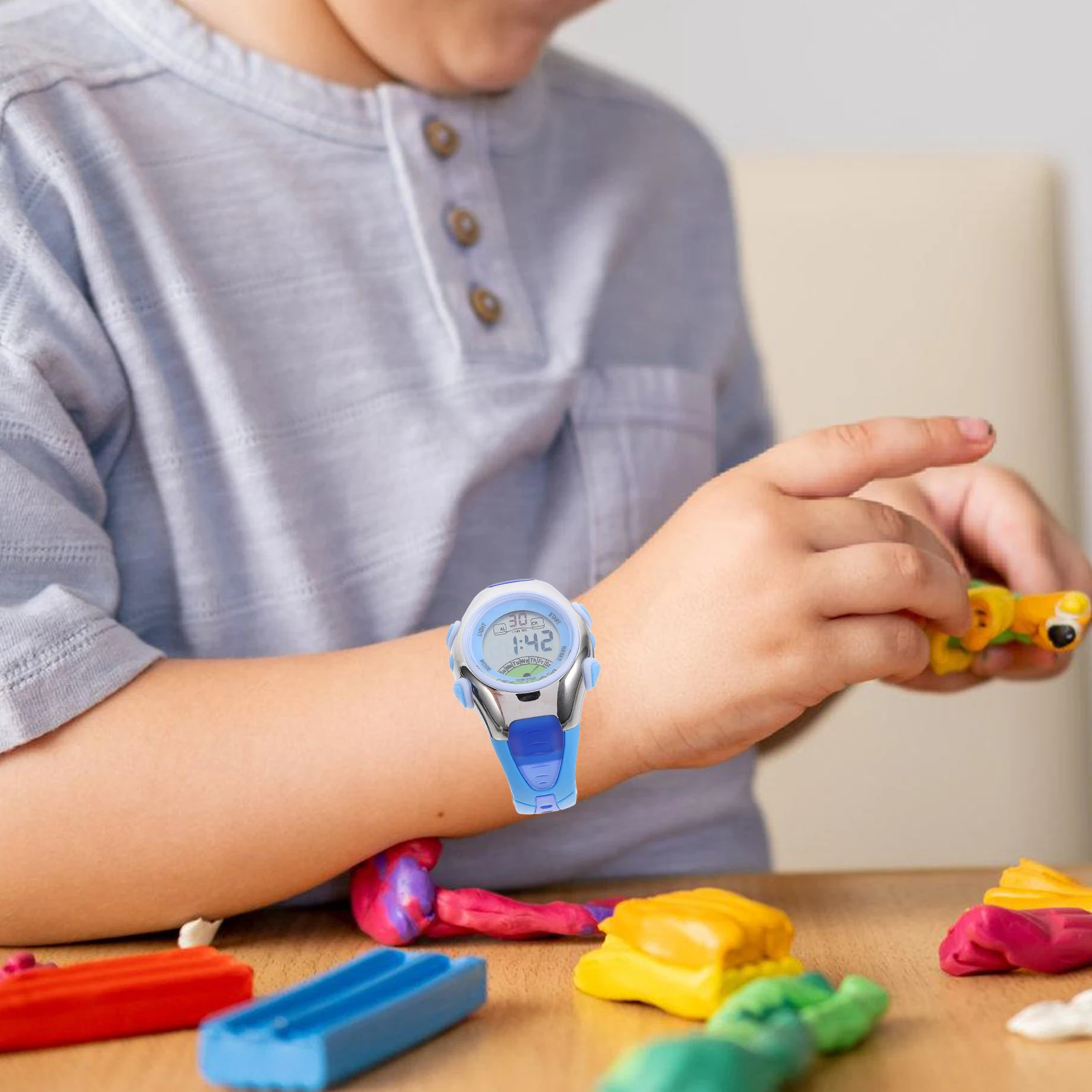 

Pse-219 фиолетовые водонепроницаемые цифровые спортивные часы для детей, мальчиков и девочек с будильником даты, секундомер, 30 м, детские светодиодные часы с резиновой лентой