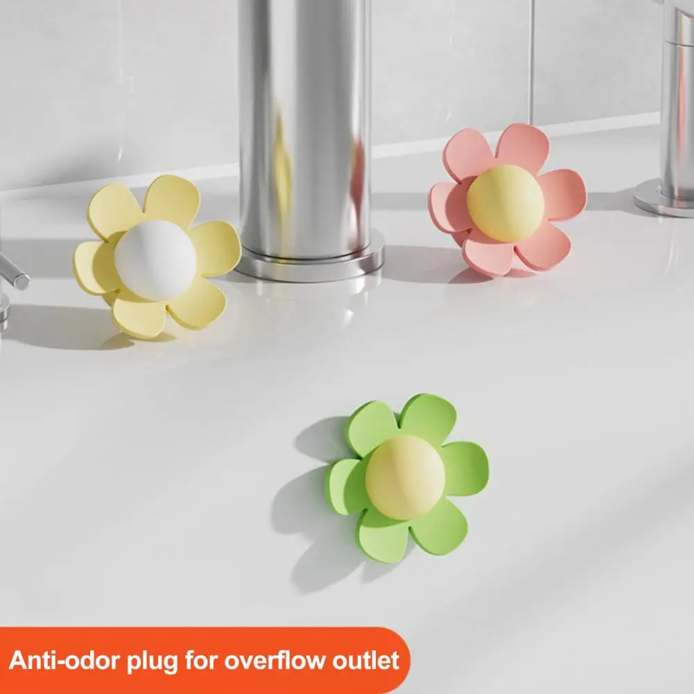 

2Pcs Silicone Sink Overflow Ring Easy Installation Bathtub Drain Stopper Flower Shape Sink Overflow Stopper Spa Accessories