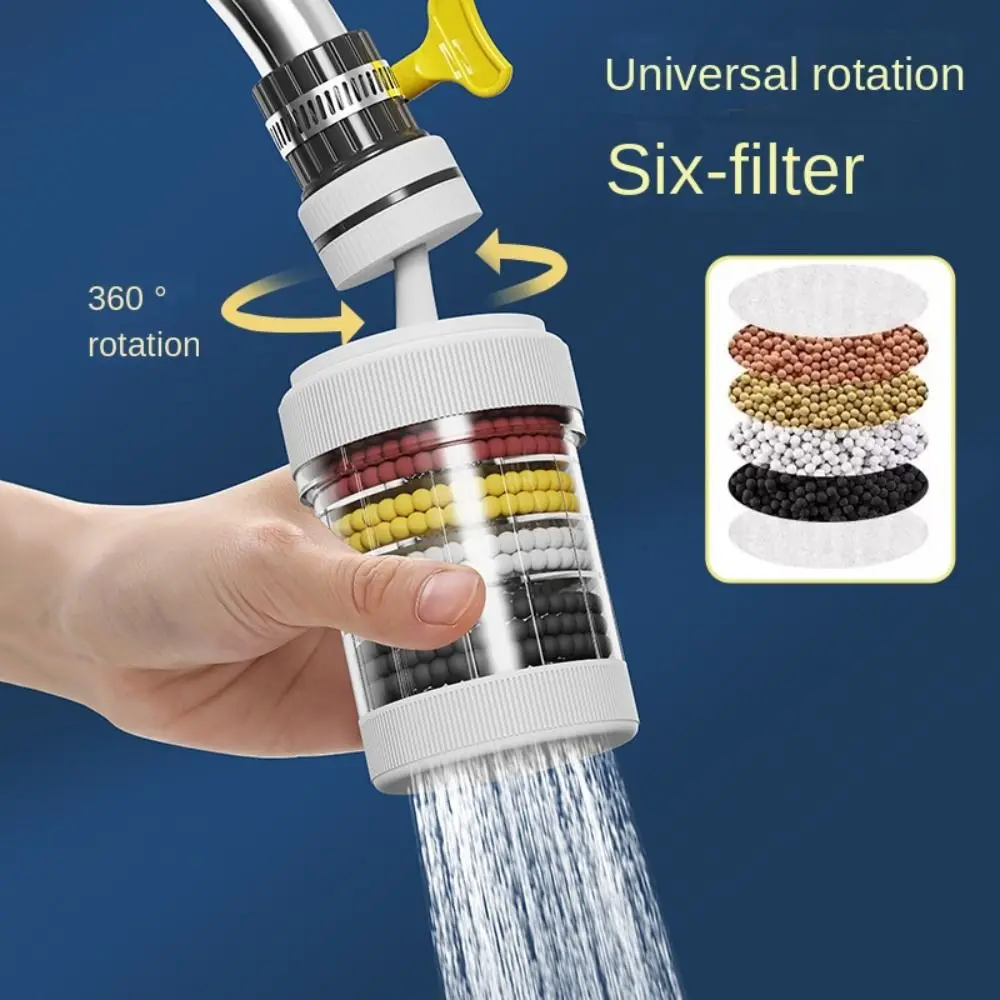 360° Rotatable 6 Layers Faucet Filter Faucet Extenders Kitchen Tool Bubbler Filtration Faucet Splash-proof Shower