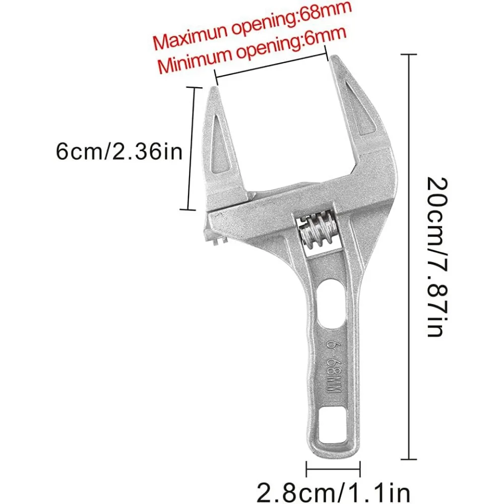 6-68mm Open End Wrench Aluminium Alloy Adjustable Wrench Spanner Water Pipe Plumber Repair Tool Key Spanner Hand Tool