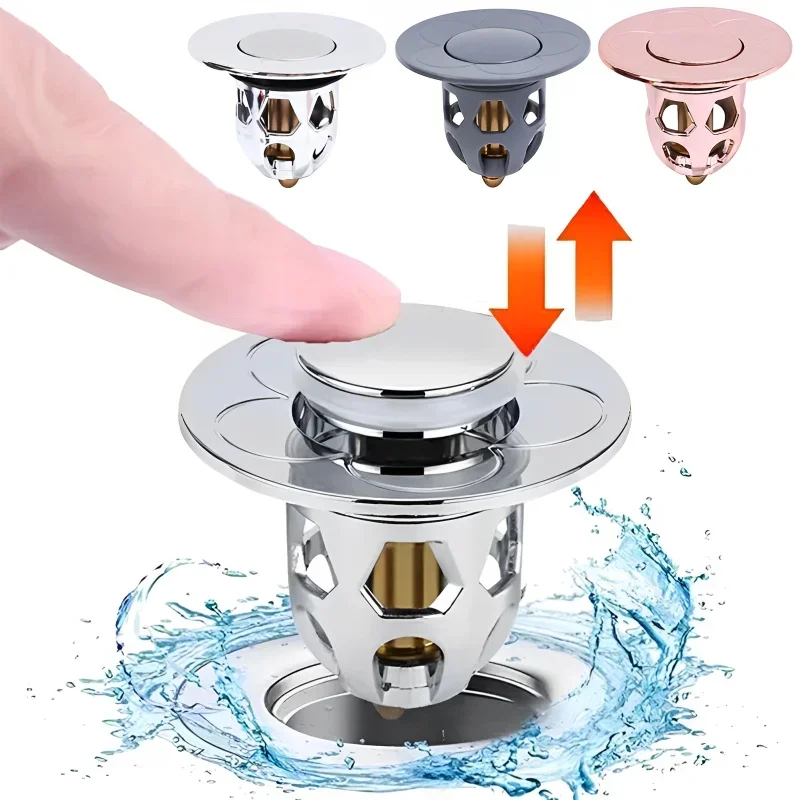 Bathroom Drain Cover Drain Stopper Pop-Up Bounce Core Basin Drain Filter Valve Hair Catcher Shower Sink Strainer Bath Stopper