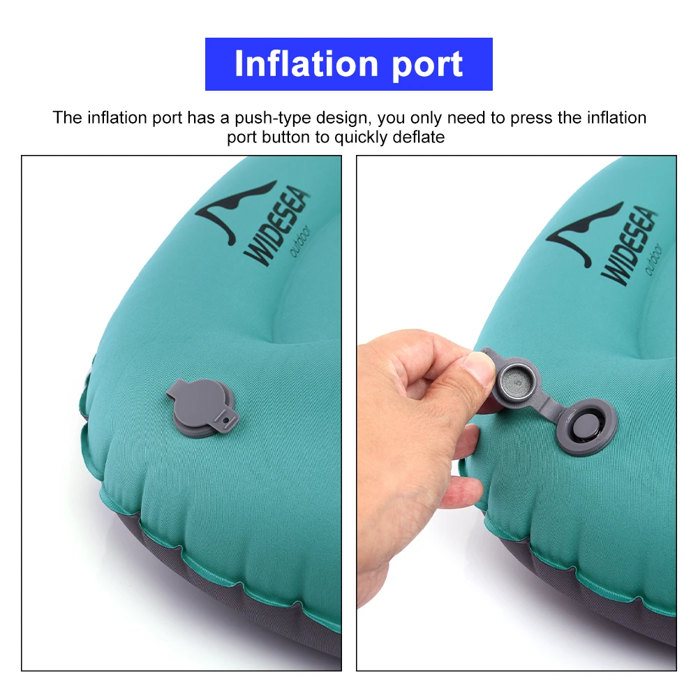 Widesea Inflatable Pillow Camping Portable Outdoor Cushion Air Equipment Compressible Sleeping Gear Accessories Car Tourism