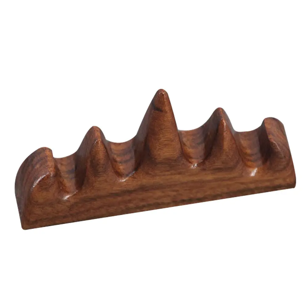 Wooden Red Sandalwood Brush Holder Mountain Shape Calligraphy Pen Stand Ink Pen Storage Decorative Sumi Writing Brush Rest