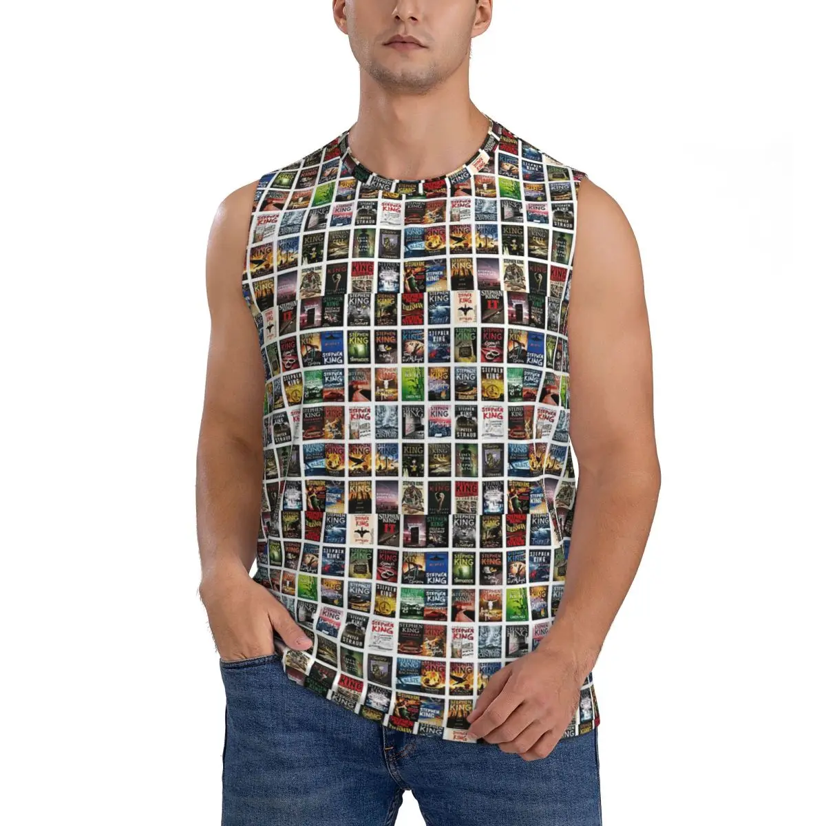 Complete Works Of Stephen King Men Sleeveless Tank Tops Quick Dry Breathable Gym Fitness Running Summer Casual Sport Vest