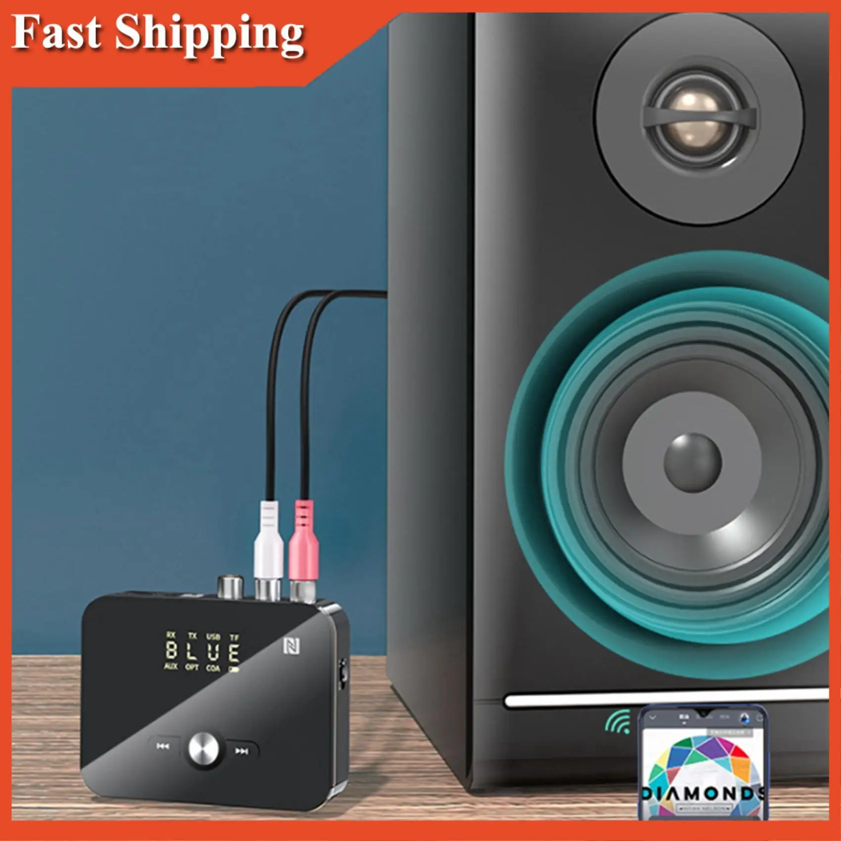 كفاءة M8 بلوتوث 5.0 RCA استقبال الصوت الارسال APTXLL 3.5 مللي متر AUX الموسيقى محول لاسلكي مع هيئة التصنيع العسكري NFC لسيارة التلفزيون التحدث