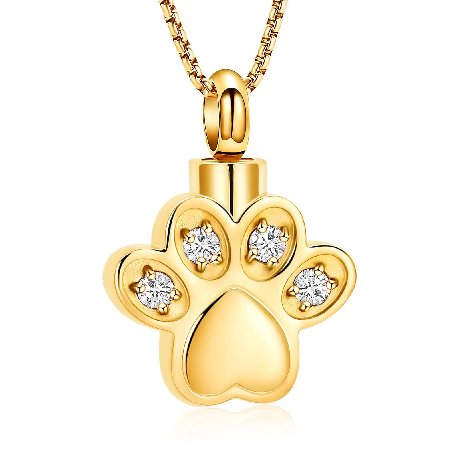 

Pet Paw Print Cremation Jewelry Urn Necklace for Dog/Cat Ashes Holder Keepsake Memorial Urn Jewelry