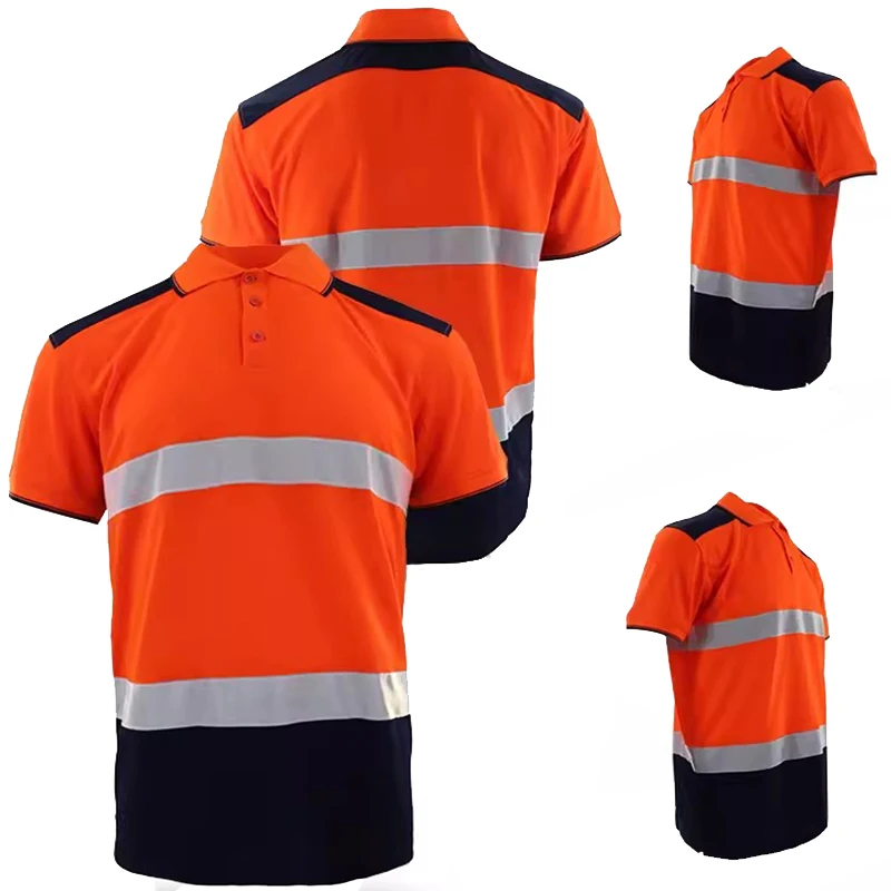 Safety High Visibility Shirts for Men ANSI Hi Vis Reflective Construction Shirts for Men Workwear Safety T Shirts