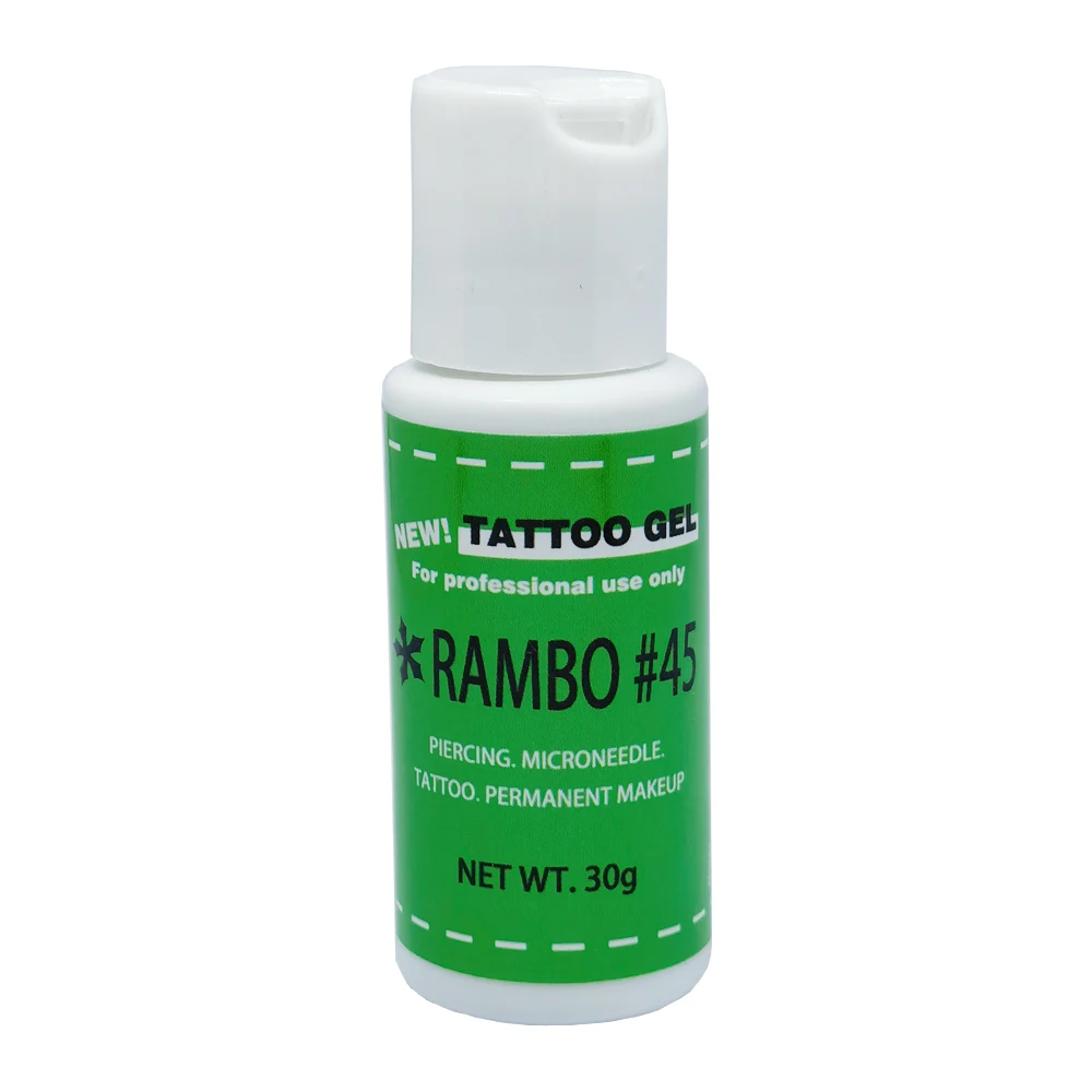 

Green Rambo 45 Tattoo Gel Secondary Gel During Microblading Piercing Permanent Makeup Eyebrow Lips Tattoo Auxiliary 1.2oz