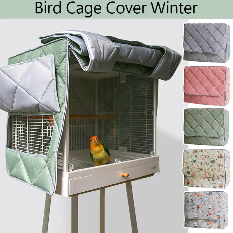 

Winter Warm Bird Cage Cover Cotton Quilted Cage Cover Canopy Protective Rain Proof Dust Cover Pet Products Bird Supplies New