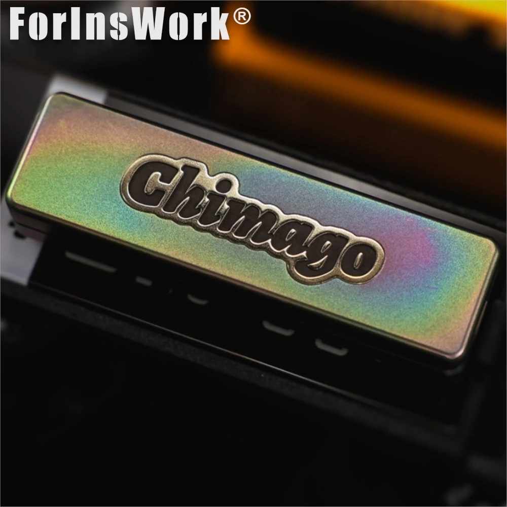 CHIMAGO New Dada Demon Subduer Titanium Heat Anodized Magnetic Straight Push Fidget Slider
