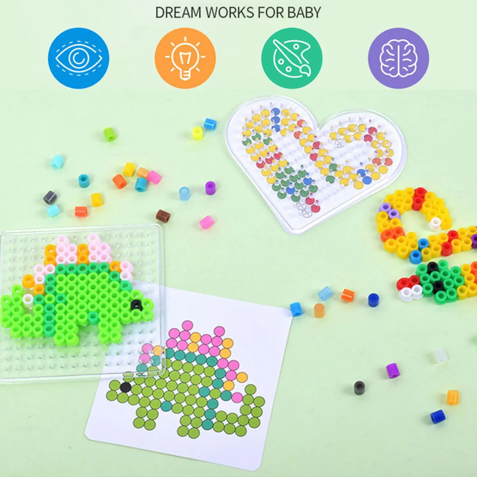 

2400 Pieces Hama Beads Fuse Beads Craft Kit Pixel Art Bead Christmas Gift with