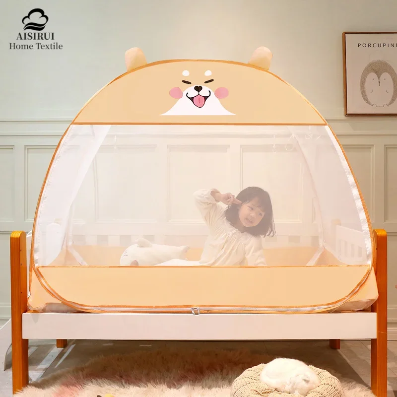 

Cute Dog Mosquito Net Room Decoration Folding Double Home Baby Crib Children Camping Sleeping Curtain Beddings Mosquito-killer