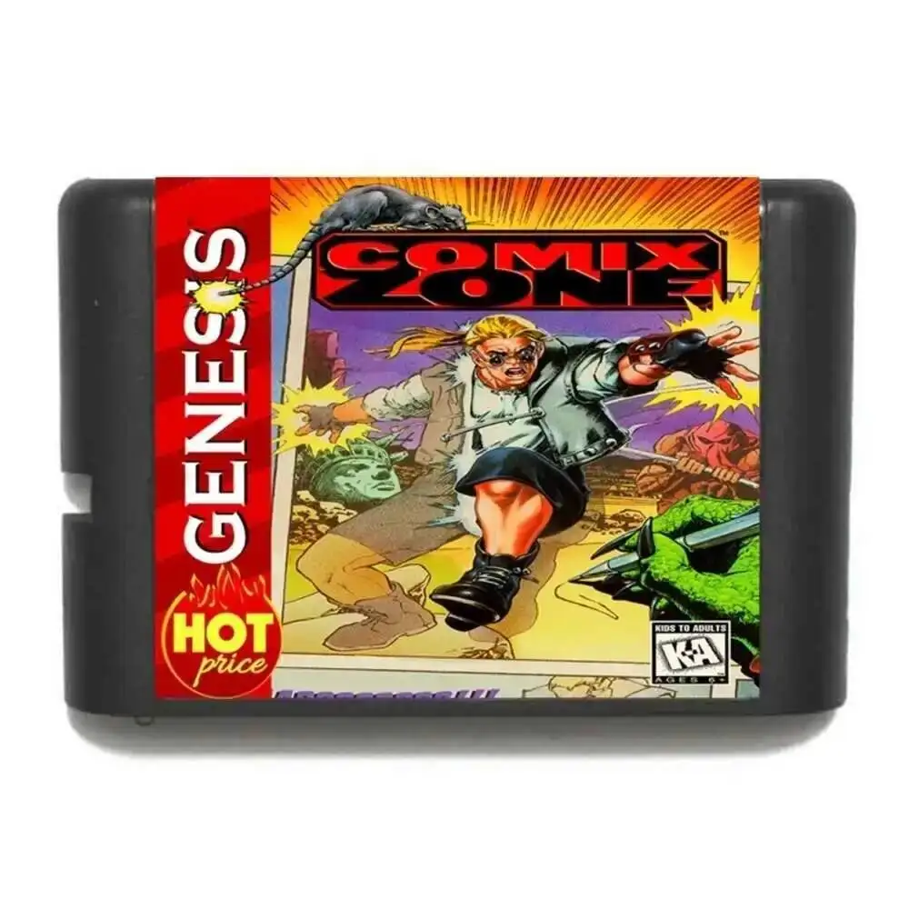 Nueva llegada, tarjeta de juego Comix Zone de 16 bits MD para Sega Mega Drive para Genesis