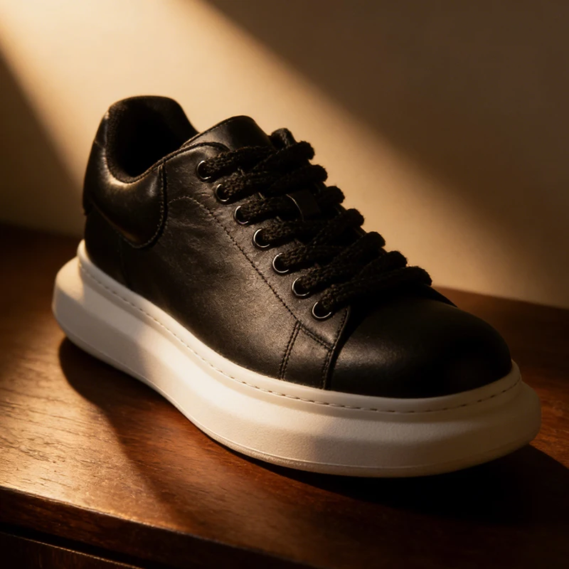 

Мужская повседневная обувь дизайнерского бренда, противоскользящая, на толстой подошве, износостойкая, уличная модная спортивная обувь, кожаная обувь ручной работы