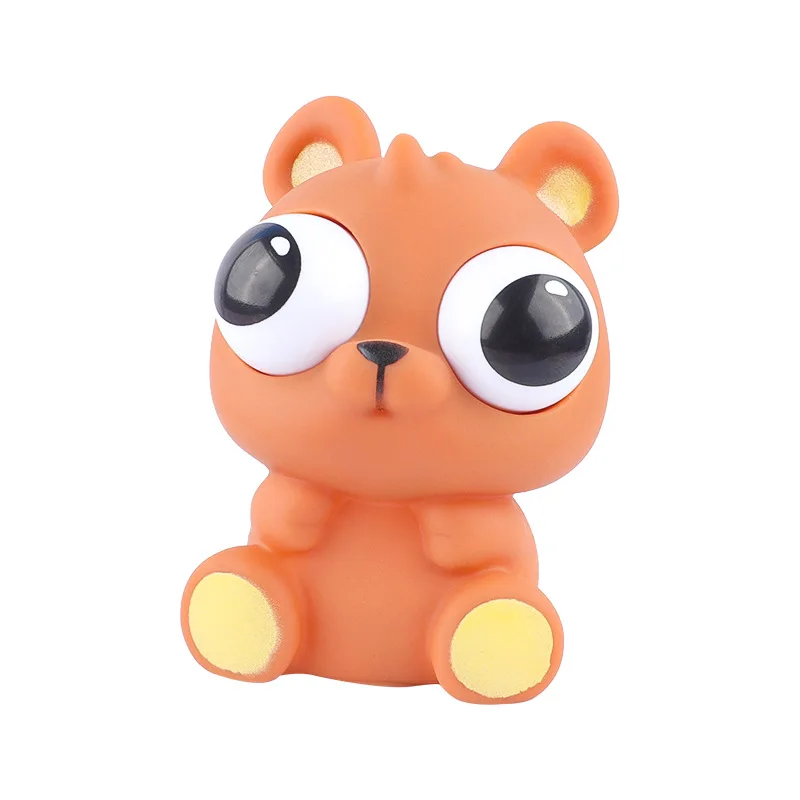 Animal dos desenhos animados novidade globo ocular explosão squeeze brinquedo sensorial bonito urso pitada brinquedo mole crianças descompressão fidget presentes engraçados