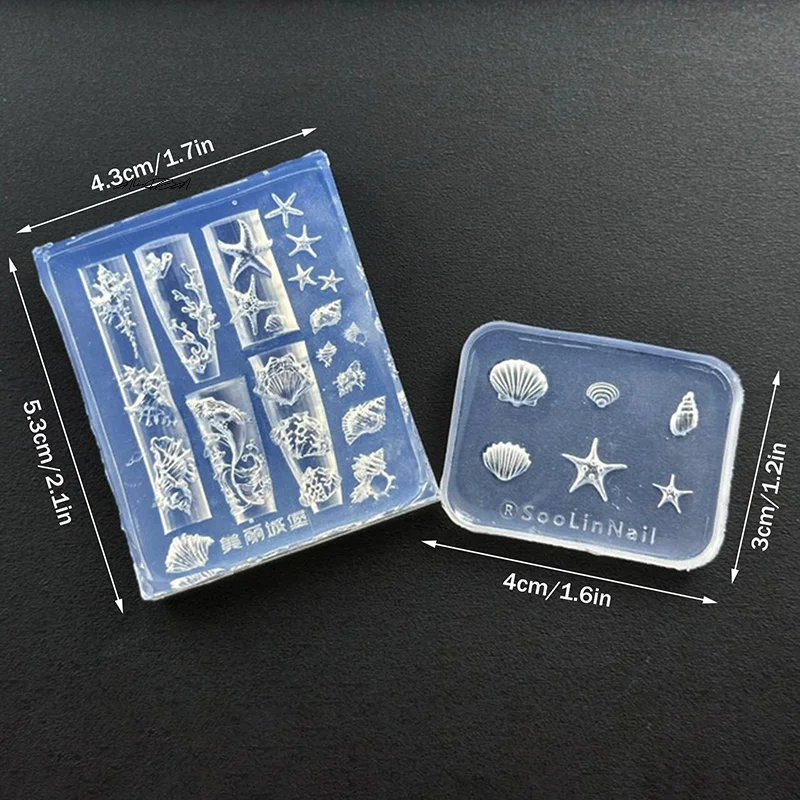 แม่พิมพ์ซิลิโคน 3 มิติ ลายเปลือกหอย สำหรับตกแต่งเล็บ สไตล์มหาสมุทร แม่พิมพ์ซิลิโคนนุ่ม สำหรับออกแบบลายเล็บ อุปกรณ์ทำเล็บ DIY สำหรับร้านทำเล็บ