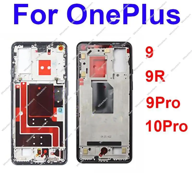 Middle Frame Housing For Oneplus 1+ 9 9R 9 Pro 10 Pro 9RT 5G Front Cover Middle Housing Bezel with Side Button Replacement Parts